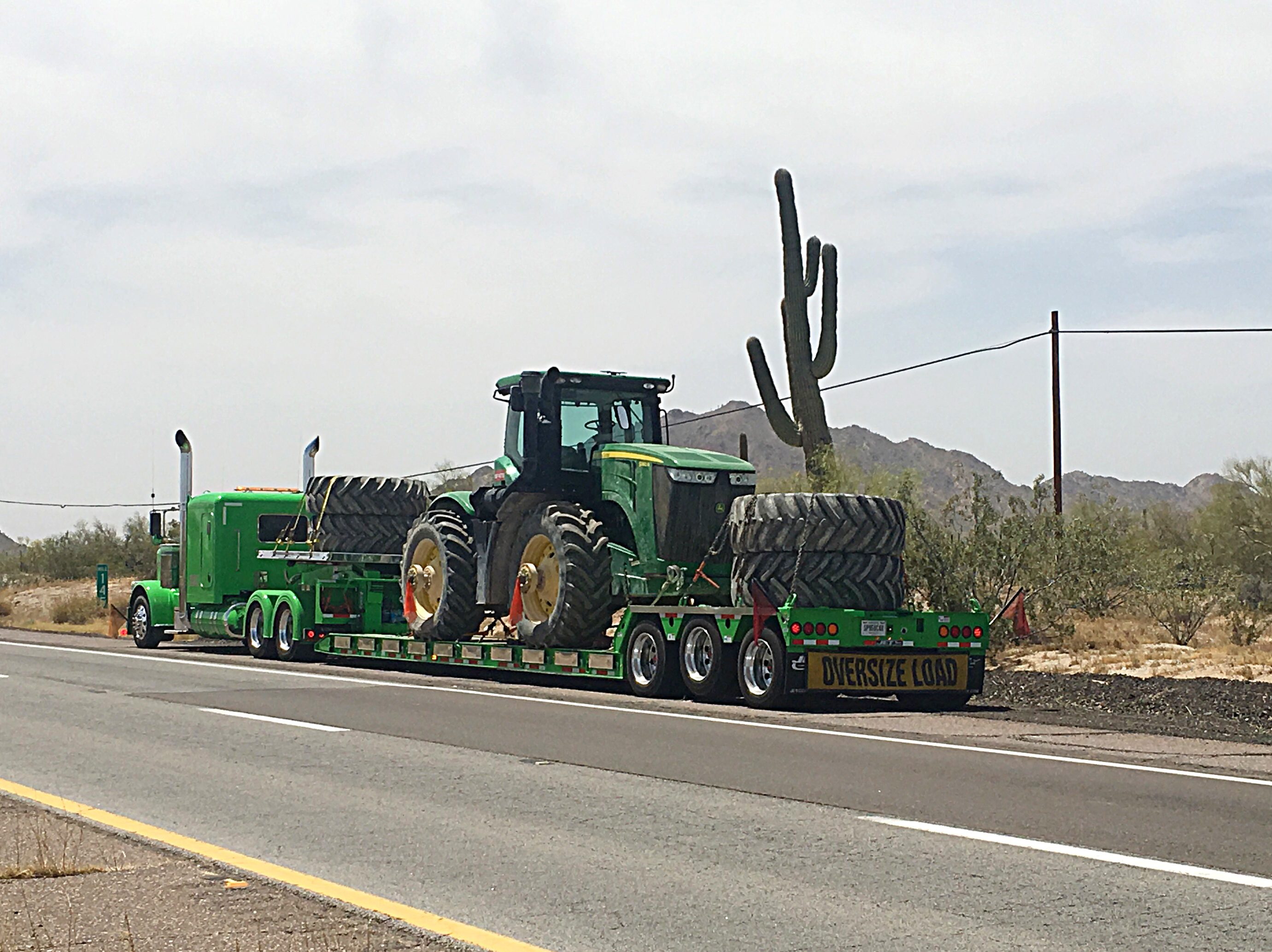 GreenTripleAxleLowboyTrailerloaded Jet Co Trailers