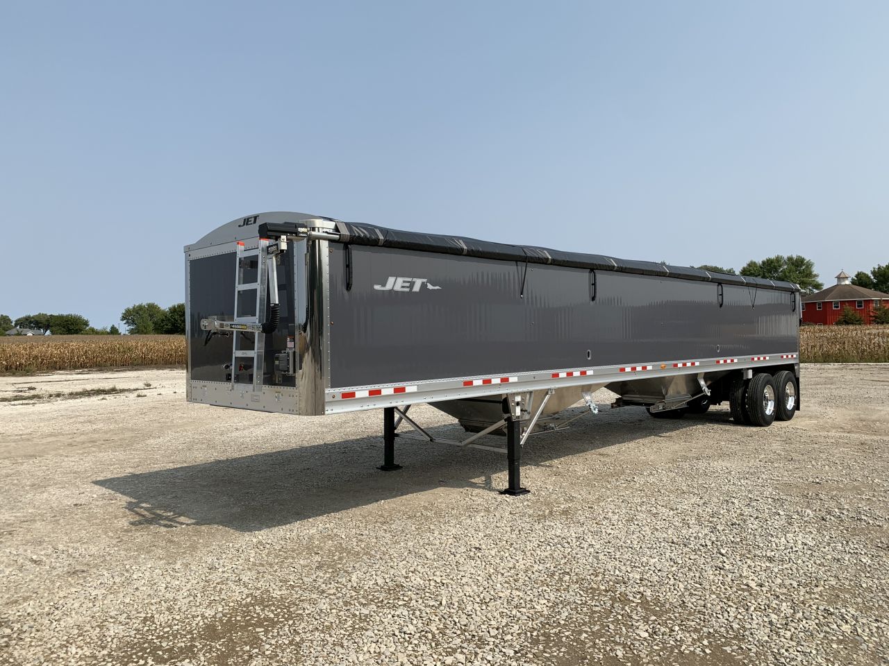 Grain_Hopper_TrailerJet_Slate_Front_Corner_Field Jet Co Trailers
